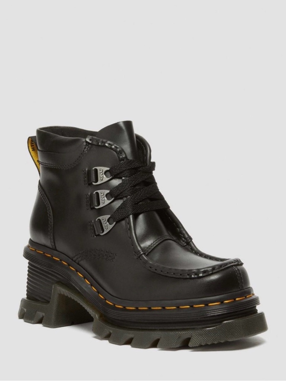 Dr. Martens Black Leather Corran 3-Eyed Heeled Boots